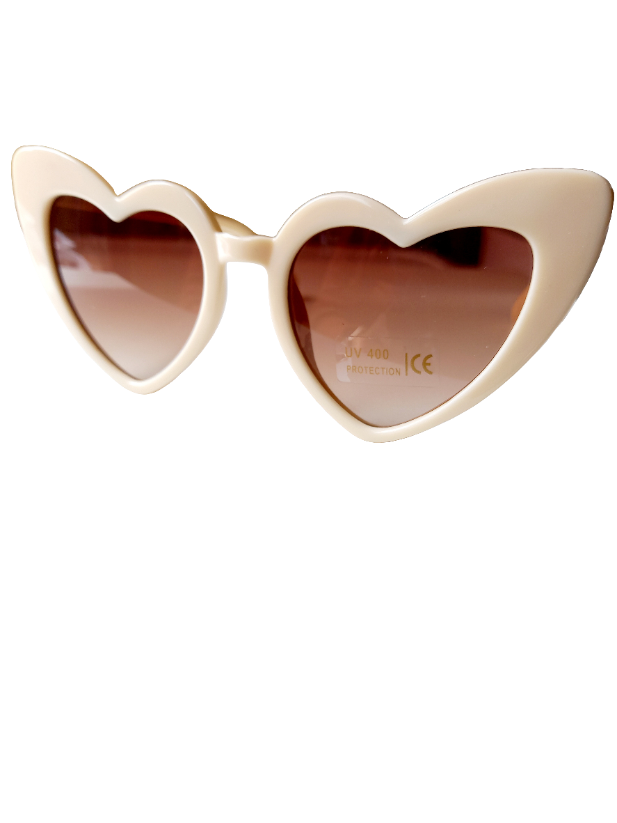 Zonnebril Heart Beige - Nieuw!