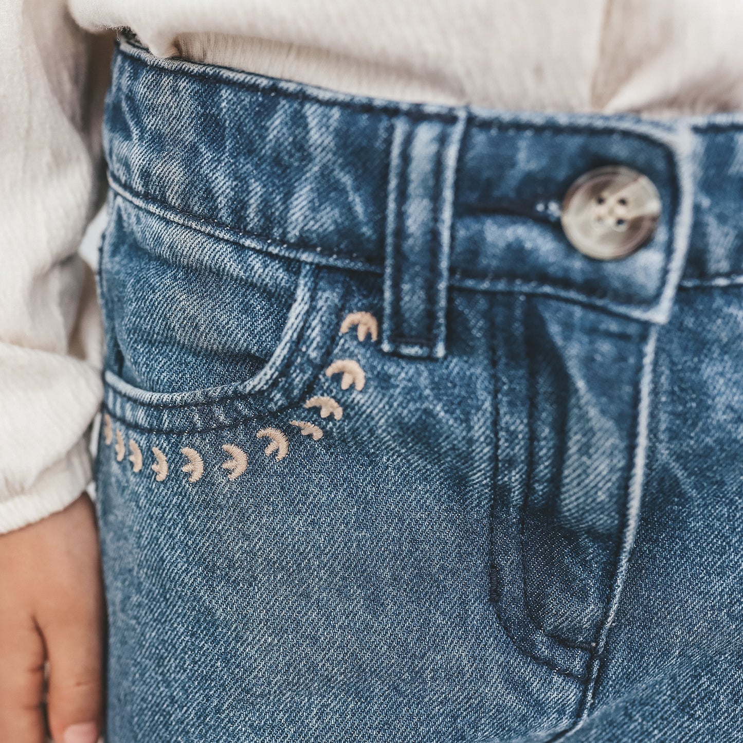 Jeansbroek Ethnic Flower - Nieuw!