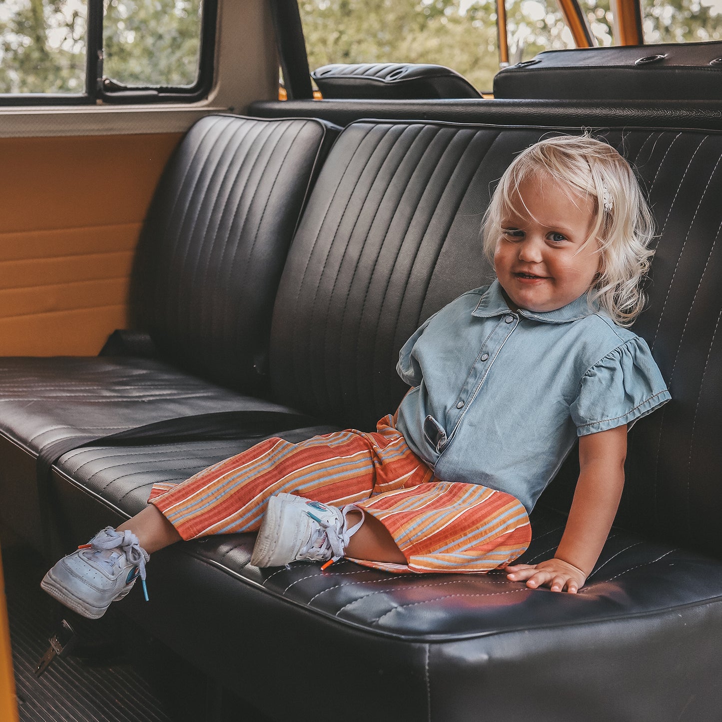 Jeansblouse Ruffle Faint Blue