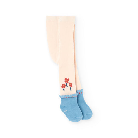 Kousenbroek Flower Ecru - Nieuw!
