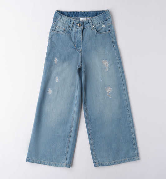 Jeans Wide Leg Clear Washed