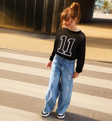 Jeans Wide Leg Clear Washed