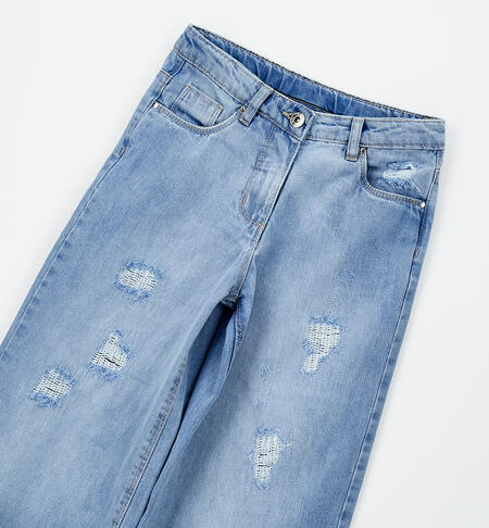 Jeans Wide Leg Clear Washed