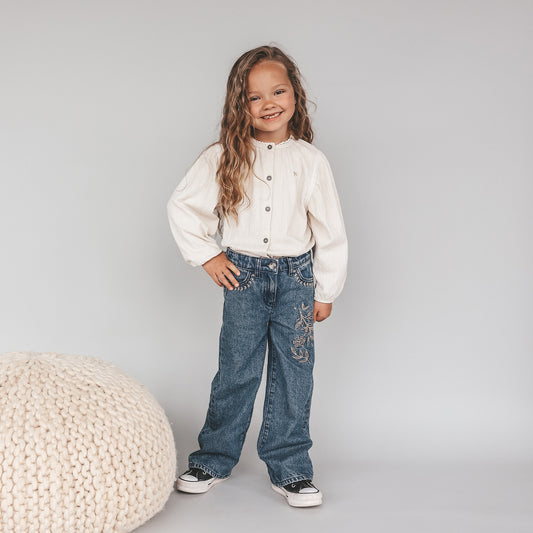 Jeansbroek Ethnic Flower - Nieuw!
