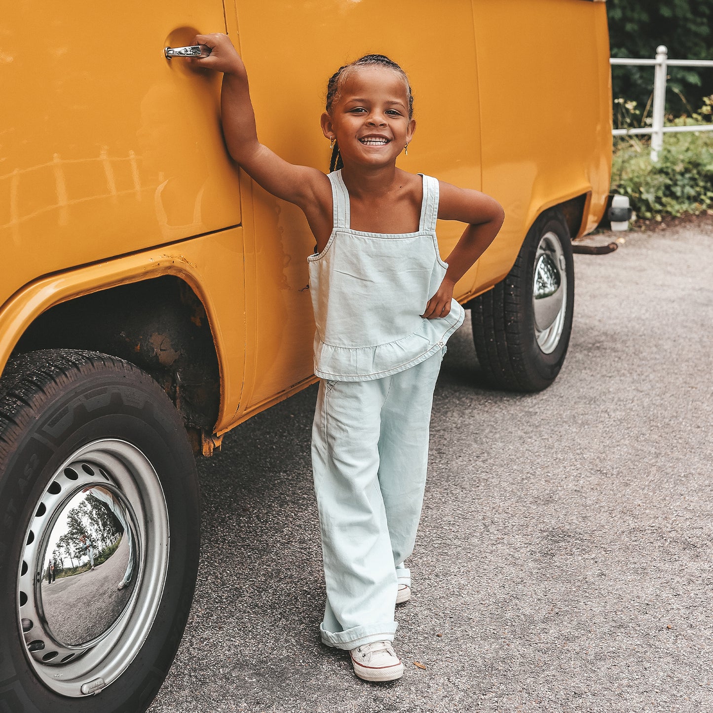 Jeansbroek Ruffle Sunlit Blue Girls