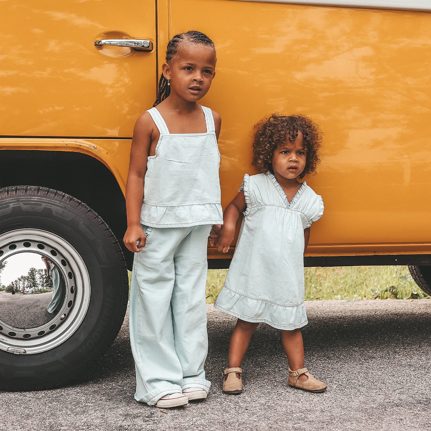 Jeansbroek Ruffle Sunlit Blue Girls