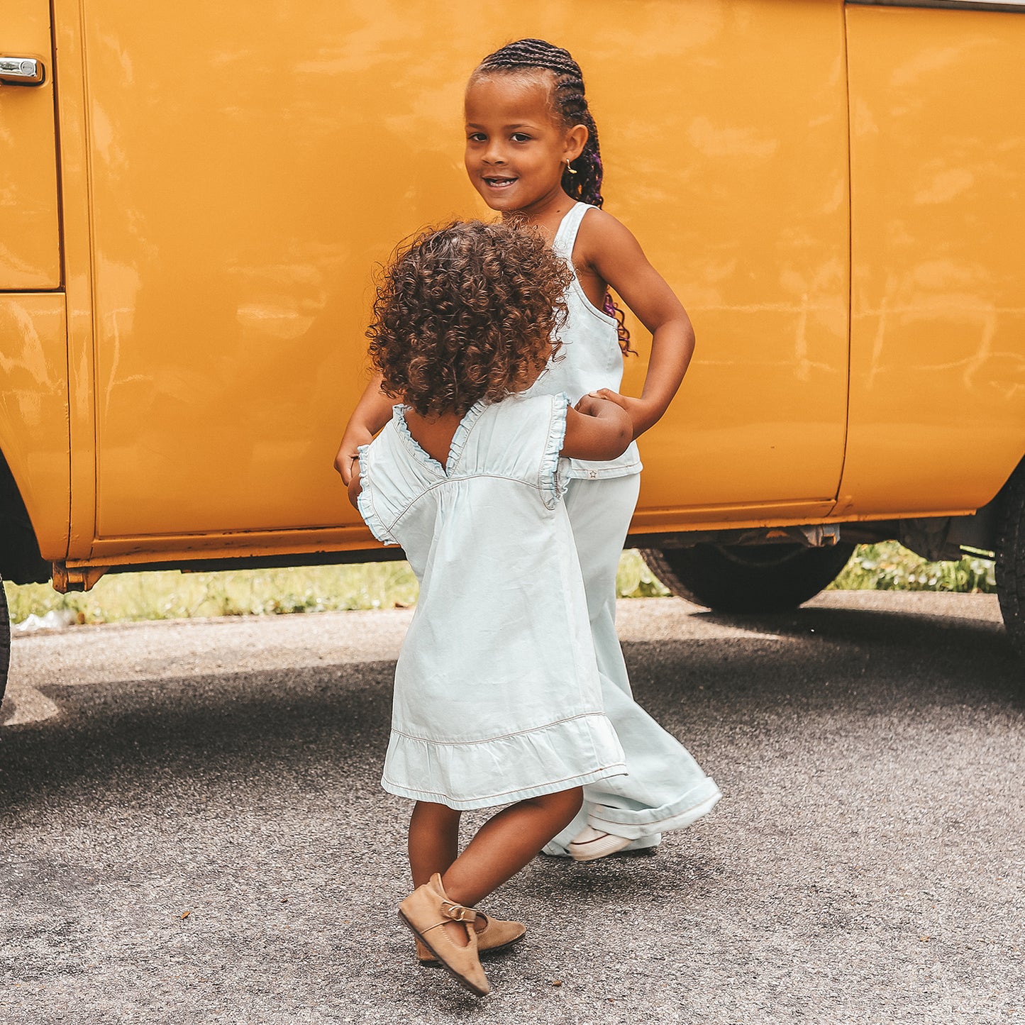 Jeansjurk Ruffle Sunlit Blue