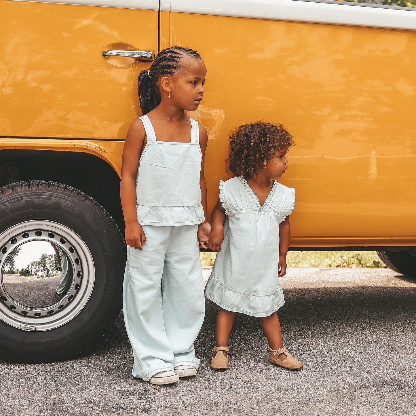 Jeansjurk Ruffle Sunlit Blue