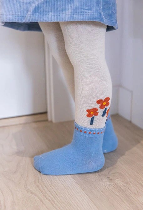 Kousenbroek Flower Ecru - Nieuw!